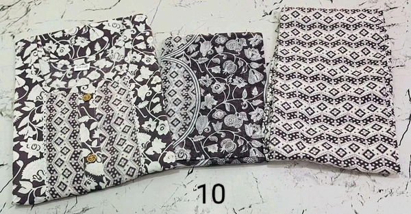 Premium Quality Cotton Kurti Pant Set Specially for Black Lovers - Black, 10, M/38