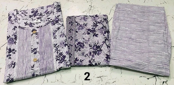 Premium Quality Cotton Kurti Pant Set 💜💚💛 - Lilac, XXL/44