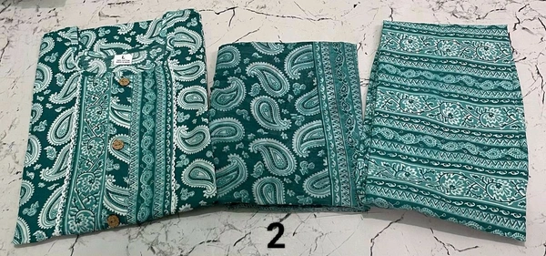 Premium Quality Cotton Kurti Pant Set 🩵 - 2, M/38