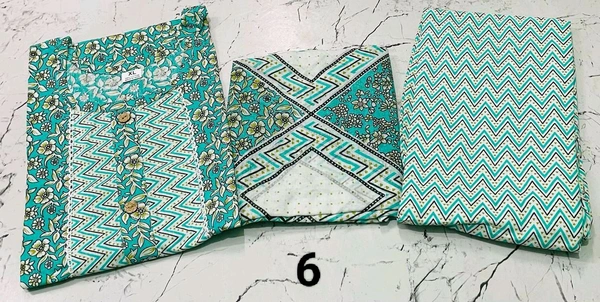 Premium Quality Cotton Kurti Pant Set 🩵 - 6, XXL/44