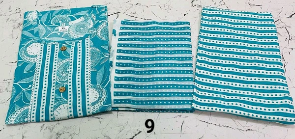 Premium Quality Cotton Kurti Pant Set 🩵 - 9, XXL/44