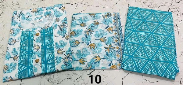 Premium Quality Cotton Kurti Pant Set 🩵 - 10, L/40