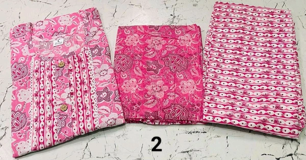 Premium Quality Cotton Kurti Pant Set 🩷❤️ - 2, XL/42