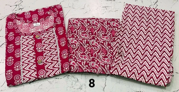 Premium Quality Cotton Kurti Pant Set 🩷❤️ - 8, XXL/44