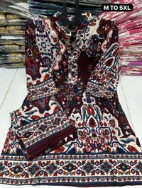 Premium Heavy Rayon Co-ord Set - Dark Brown, M/38