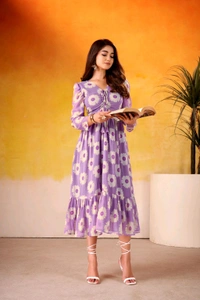 Floral Print Frock - Lavender, L/40