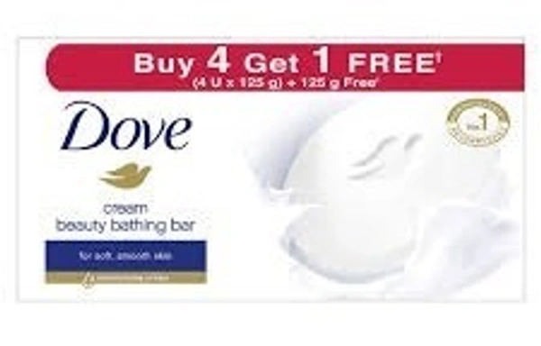DOVE SOAP Cream Bar 4 pcs + 1 Free - 125 grams