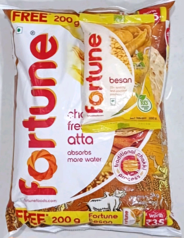 FORTUNE WHEAT FLOUR (ATTA) + BESAN FREE - 5 Kg