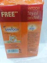 SANTOOR ROYAL SANDAL SOAP + 75 G Soap Free - 125 G X 4 PC