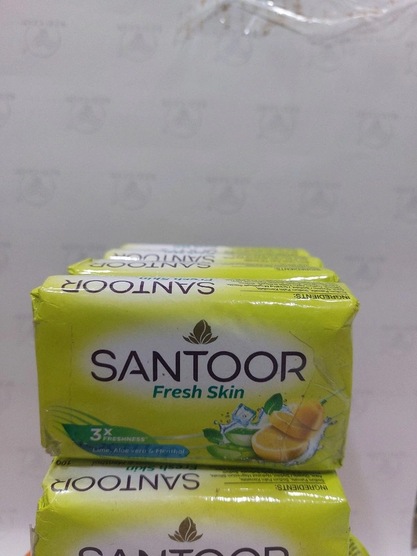 SANTOOR Lime Aloe & Methol 3x Fresh Skin Soap - 100 G X 4 Pcs