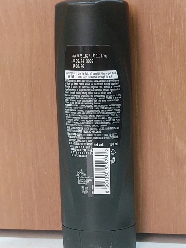 SUNSILK Hair Conditioner - Stunning Black Shine, 100 Ml