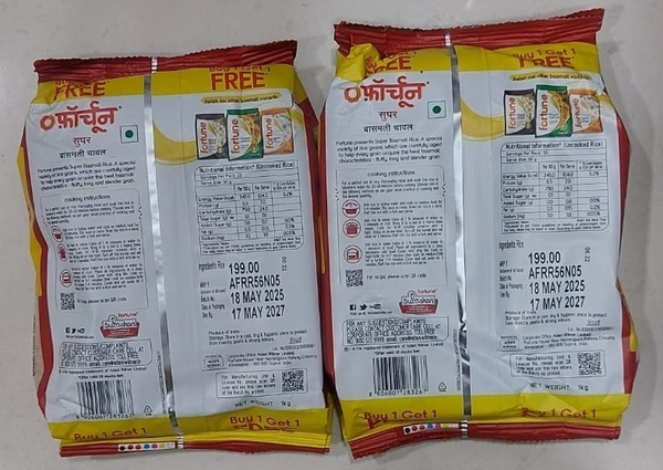 Fortune SUPER BASMATI RICE buy 1 get 1 free - 1 Kg