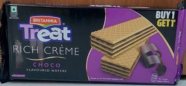 BRITANNIA CREME WAFERS BISCUITS - 55 G, CHOCO