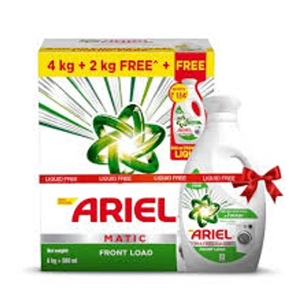ARIEL MATIC FRONT LOAD POWDER 4 kg+ free (2 kg + LIQUID 1LTR) - 1 Box