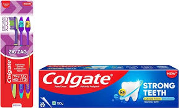 COLGATE STRONG TEETH 150g FEEE BRUSH - 1 pcs