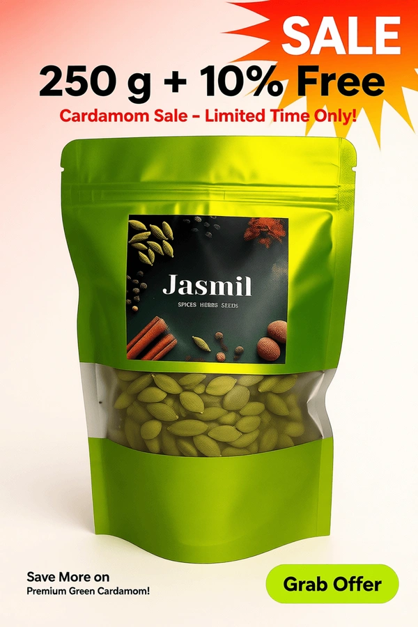 Premium Green Cardamom (8 mm) | Jasmil Spices - 250g