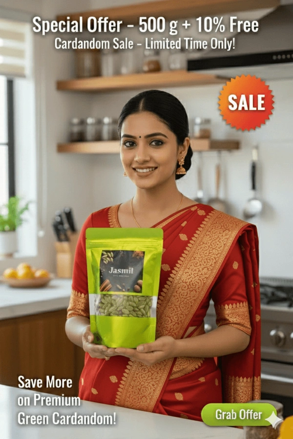 Premium Green Cardamom (8 mm) | Jasmil Spices - 500g