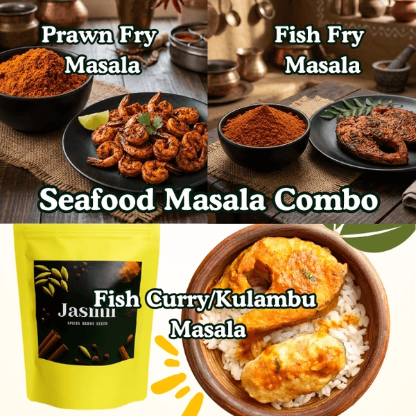 Seafood Masala Combo 100g Each | 3 in 1 Combo | Homemade | Jasmil Spices
