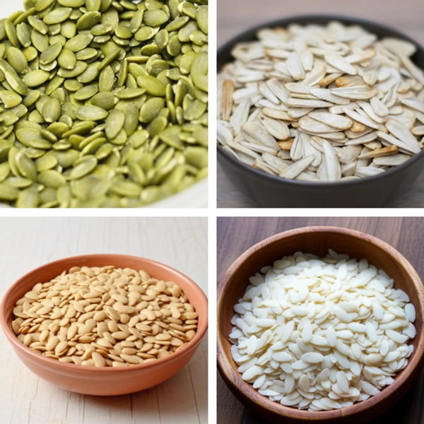 Nutritional Seeds Combo Each 50gms Healthy Mix of Cucumber, Pumpkin, Sunflower & Melon Seeds | Jasmil Spices