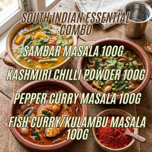 South Indian Essential Combo | 4 in 1 Homemade Masala Pack