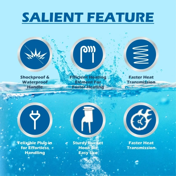 Eltons Euro Electric Immersion Rod Water Heater - 1.5 Kilowatts