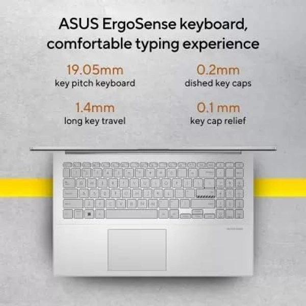 ASUS Vivobook Go 15 (2023), AMD Ryzen 3 7320U, 15.6-inch (39.62 cm) FHD, Thin & Light Laptop (8GB/512GB SSD/Windows 11/Office 2021/Alexa Built-in/Cool Silver/1.63 kg), E1504FA-NJ321WS - 39.62 cm (15.6 Inch), Silver, Ryzen 7 Hexa Core, 512 GB, 8 GB, LPDDR5, 7320U, up to 4.1GHz, SSD, NO, AMD, 6MB, AMD Radeon AMD, Windows 11 Home, Laptop, Power Adaptor, User Guide, Warranty Documents