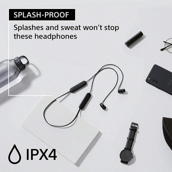 Sony WI-C100 Wireless Headphones with Customizable Equalizer for Deep Bass & 25 Hrs Battery, DSEE-Upscale, Splash Proof, 360RA, Fast Pair, in-Ear Bluetooth Headset with mic for Phone Calls - WI-C100