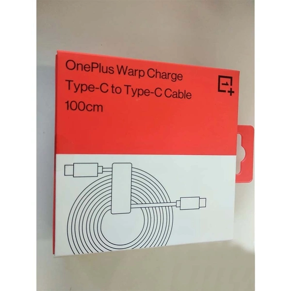 OnePlus Warp Charge Type-C To Type-C Cable 100Cm, Compatible With Smartphone, Red,White - 1M C TO C