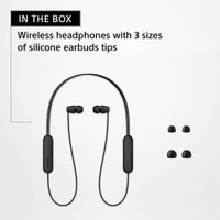 Sony WI-C100 Wireless Headphones with Customizable Equalizer for Deep Bass & 25 Hrs Battery, DSEE-Upscale, Splash Proof, 360RA, Fast Pair, in-Ear Bluetooth Headset with mic for Phone Calls - WI-C100