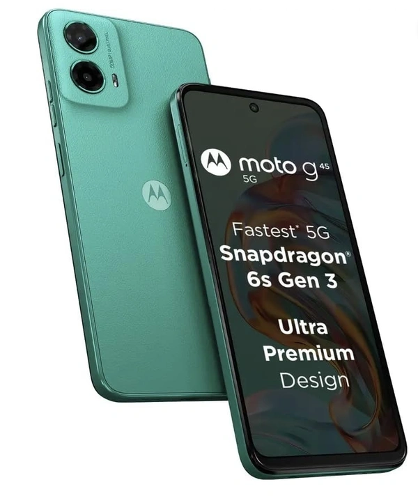 Motorola G45 5G (Brilliant Green, 8GB RAM, 128GB Storage) | 6.5" FHD+ Display | Snapdragon 6 Gen1 Processor | 50MP Camera | 16MP Front Camera | 5000mAh Battery | 33W Charging - MOTOROLA g45 5G