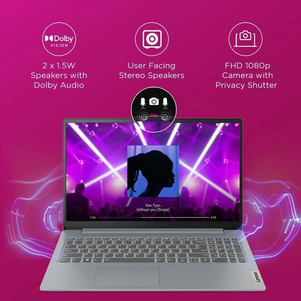 Lenovo LENOVO IDEAPAD SLIM 3 13-13TH(8GB/512GB)/Win11+MS/15") 82X700HMIN - 39.62 cm (15.6 Inch), Arctic Grey, Core i3, 13th Gen, 512 GB, 8GB, DDR4, 4.5 GHz, SSD, NO, Intel, Windows 11 Home, Laptop, Power Adaptor, User Guide, Warranty Documents