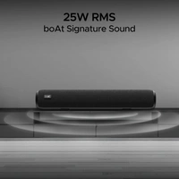 boAt Boat Aavante Bar 610, 25W Signature Sound, 2.0 CH with Dual Passive Radiators, 7 HRS Battery, Sleek Design, Multi Connectivity, Bluetooth Sound Bar, Soundbar Speaker (Charcoal Black) - BAR 610 25W