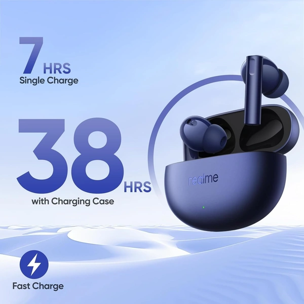 REALME realme Buds Air 5 Truly Wireless in Ear Earbuds with 50dB ANC, 12.4mm Mega Titanized Dynamic Bass Driver, Upto 38Hrs Battery with Fast Charging & 45ms Ultra-Low Latency for Gaming - AIR 5