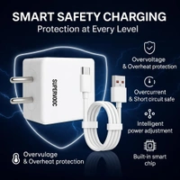 REALME Realme 80W Supervooc Charger with 1M Type-C Fast Charging Cable|Dash/Wrap/Vooc/Superdart/Dart|80Watt Adapter for Realme Narzo 80 Lite/90x/80 Pro/90/P4x/15T/15C/P3 Lite/C75/C71/GT 7/GT 7T/P3 Pro/GT 6 - 80W