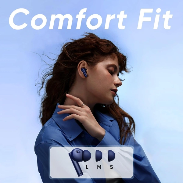 REALME realme Buds Air 5 Truly Wireless in Ear Earbuds with 50dB ANC, 12.4mm Mega Titanized Dynamic Bass Driver, Upto 38Hrs Battery with Fast Charging & 45ms Ultra-Low Latency for Gaming - AIR 5