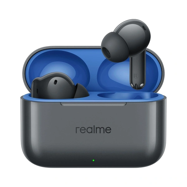 REALME realme Buds T200 True Wireless Earbuds with Hi-Res Audio, 12.4mm Dynamic Bass Drivers, 32 dB ANC, Quad Mic, 45ms Latency, Upto 50 Hrs Playback, Fast Charge, IP55 Rated, BT 5.4 - T200