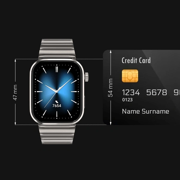 Noise Pro 6 Max Smart Watch:Intelligent with Noise AI, Endless AI Watch Faces, AI Companion, 1.96” AMOLED, Stainless Steel Build, Built-in GPS, 5 ATM, EN2 Processor, for iOS & Android(Chrome Black) - PRO 6 MAX