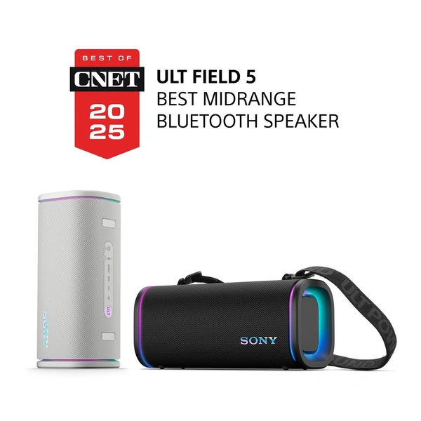 Sony New ULT Field 5 Wireless Bluetooth Speaker, 25hrs Playtime, Massive Bass, Shoulder Strap, Built in Power Bank, IP67 Water & Dustproof, Quick Charge, 360 Party Light, Party Connect - ULT50 FIELD 5