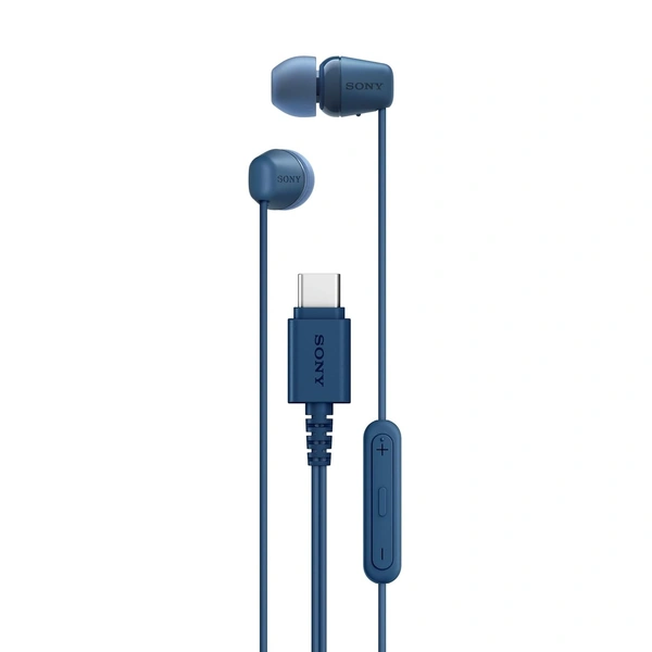Sony IER-EX15C Wired in Ear Type C Headphones, in-Line Remote for Volume & Mute Function with Mic, Tangle Free Serration Wire, Compatible with USB-C Devices, High Sound Quality - IER-EX15C