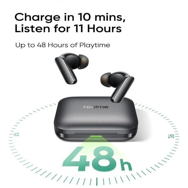 REALME realme Buds Air 7 Pro with Ai Live Translation,11mm+6mm Dual-dac Driver,48 Hrs Playtime,53 dB ANC,LHDC,45Ms Low Latency,360° Spatial Audio,IP55 Dust & Water Resistant,BT 5.4 - AIR 7 PRO
