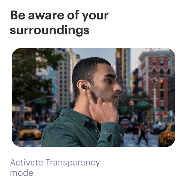 Noise Buds Pop Truly Wireless Earbuds with Environmental Cancellation & Quad Mic for Crisp Calling| Transparency Mode & in-Ear Detection, 30-Hour Playtime with Type C Charging - POP BUDS