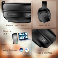 boAt Boat 2025 Launch Rockerz 411, 40Ms Low Latency, 40Hrs Battery, 40Mm Drivers, ENx Tech, Stream Ad Free Music via App Support, Bluetooth Headphones, Wireless Over Ear Headphone with Mic (Active Black) - Rockerz 430