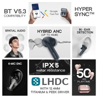 Noise Newly Launched Air Buds Pro 6 in Ear Truly Wireless Earbuds with Hybrid ANC (up to 49dB), LHDC with 12.4mm Titanium Driver, 50H of Playtime, Google Fast Pair, BT v5.3 - BUDS PRO 6