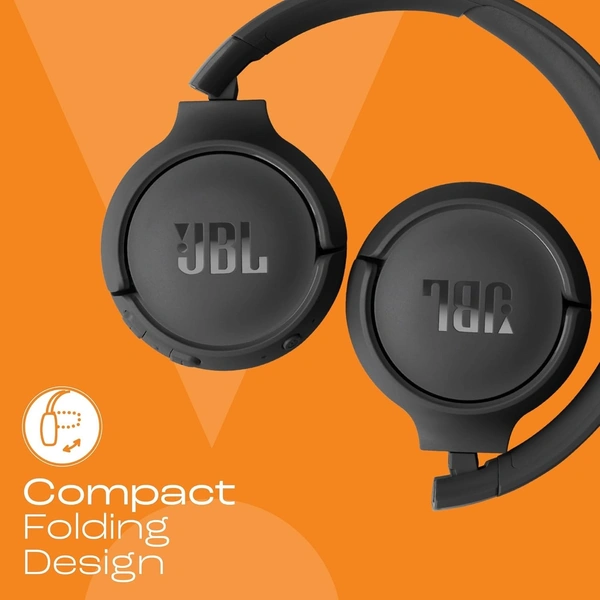 JBL Tune 520BT Wireless On Ear Headphones with Mic, Upto 57H Battery, Speed Charge : 5 Min Charge Gives Up to 3H of Playback, Multipoint Connect, Customizable Bass with Headphones App, BT 5.3 - TUNE 520BT