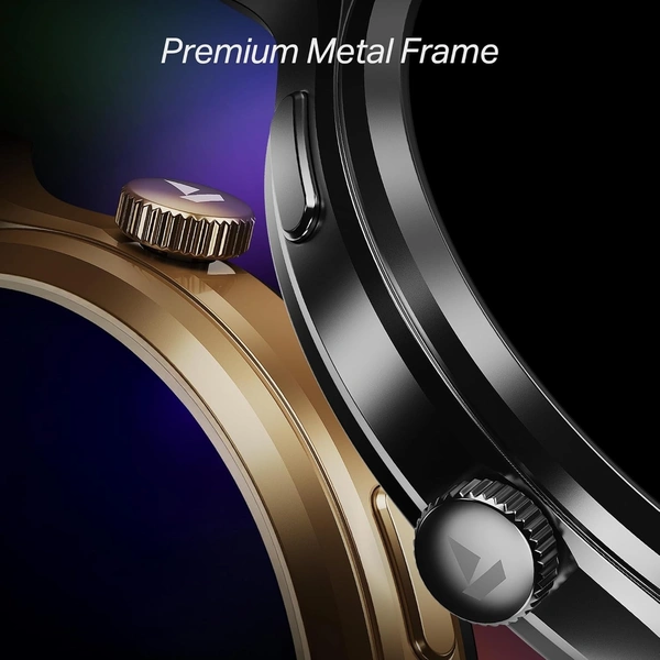 boAt Boat Lunar Discovery Pro, 1.39" Display, Premium Metal Build, Round Dial, Emergency SOS, Functional Crown, Multiple Sports Modes, HR,SpO2 & Sleep Tracking, Smart Watch for Men & Women - DISCOVERY PRO