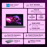 Lenovo LENOVO IDEAPAD SLIM 3 15/13TH/16GB/512GB/WIN11+MSO (83K100C6IN) 15.6INCH - 39.62 cm (15.6 Inch), Gray, Core i5, 13th Gen, 512 GB, 16GB, LPDDR5, 12450H, up to 4.40 GHz, SSD, NO, Intel, Windows 11 Home, Laptop, Power Adaptor, User Guide, Warranty Documents