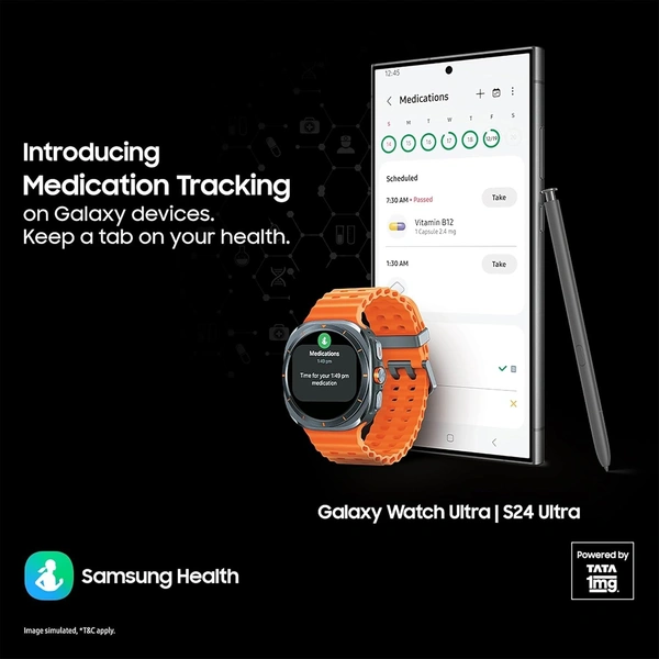 Samsung Galaxy Watch Ultra (47mm, LTE, Gray) with Upto 100h Battery | 3nm Processor | Dual GPS | Quick Button/Siren | Sapphire Glass & Titanium | 10ATM & IP68 | BP & ECG Monitor | Energy Score & Ages - ULTRA