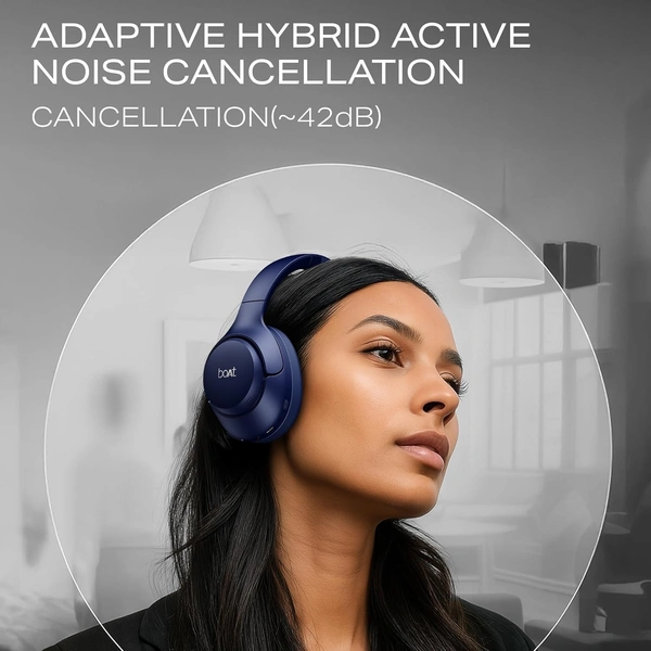 boAt Boat Rockerz 551 ANC Pro(2025 Launch),42Db Adaptive Hybrid,App Support,72Hrs Battery,40Mm Titanium Drivers,Enx Tech,Foldable Cups Bluetooth Over Ear Headphones,Wireless Headphone with Mic - Rockerz 551 ANC PRO