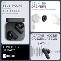 CMF Buds 2a Wireless Earbuds Active Noise Cancelling 42dB Hybrid ANC Bluetooth Headphones, 12.4mm Dynamic Driver for Big Bass, 4 Mics Clear Calls, Sport Ear Buds for iPhone, Android, Dark Grey - BUDS 2A