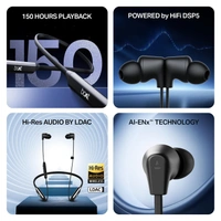 boAt Boat Rockerz Trinity Gen 2, 150hrs Playback, Hi-Res Audio with LDAC, Dual EQs, HiFi DSP 5,ENx Tech, Dual Pair, Beast Mode, ASAP Charge,IPX5, Bluetooth Neckband, Wireless with Mic Earphones - TRINITY GEN2